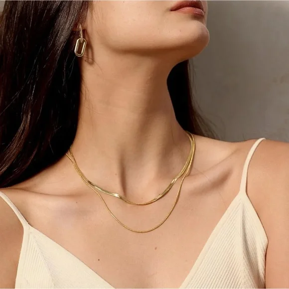 NWT 14K Gold/Silver Plated Snake Chain Necklace, AVAILABLE IN MULTIPLE TONES